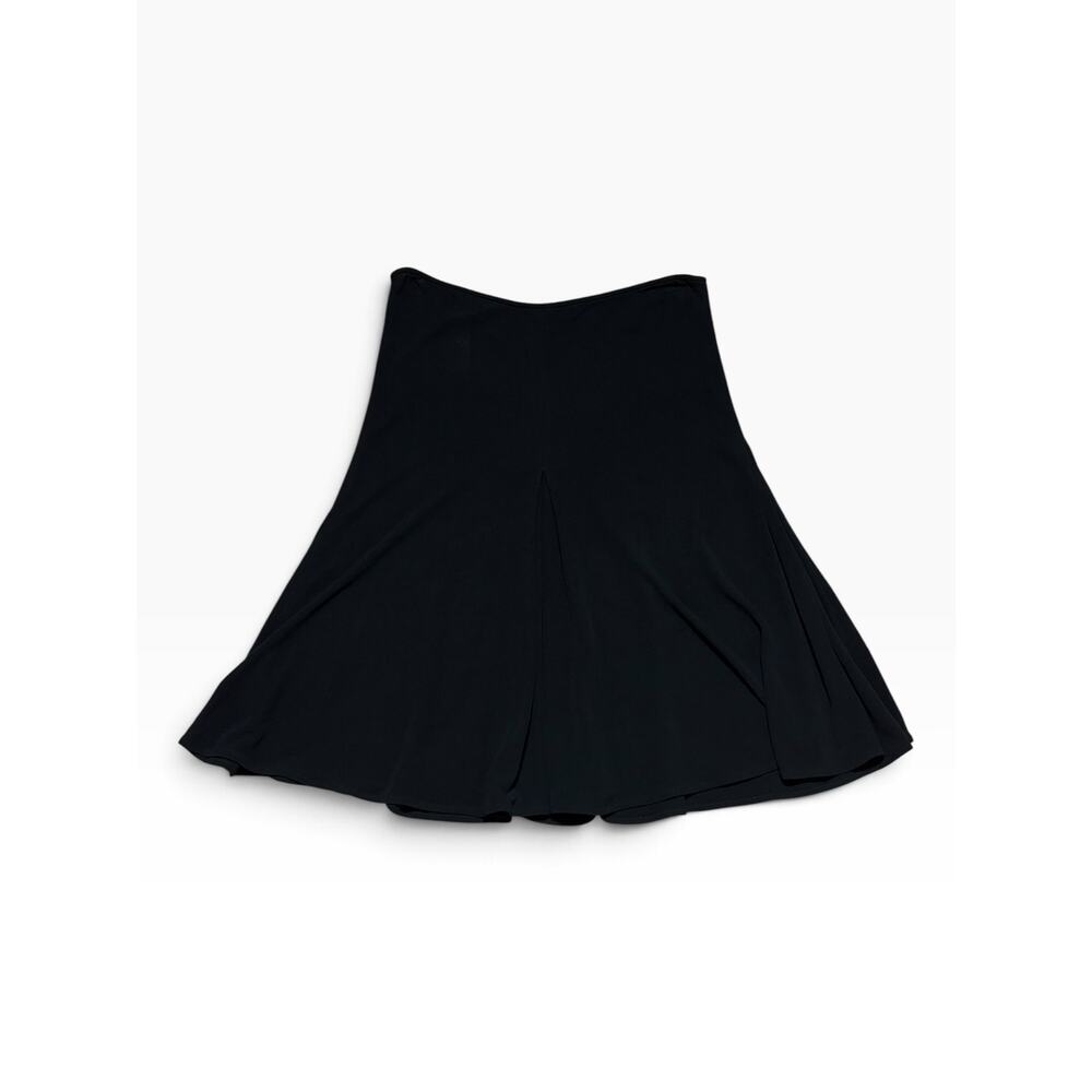 Gianni Versace Couture Vintage 90s Black Godet Flare Slit Skirt Italy 42